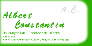 albert constantin business card